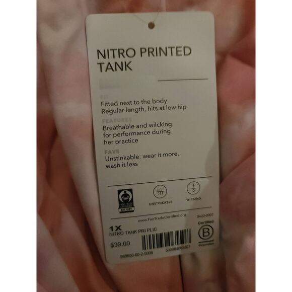 NWT Athleta Nitro Tank Top - 1X - Island Coral/ Bright White - 1x - Picture 4 of 5